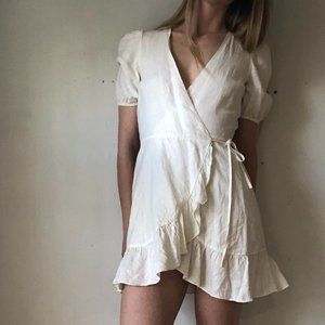 & other stories white linen dress sz 0